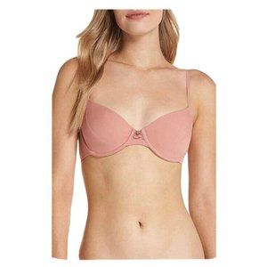 Natori Pure Luxe Bra 32C Pink Unpadded Rose Red Clay Mauve Underwire Soft